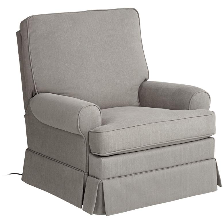 Image 2 Peyton Slate Gray Glider Recliner Chair with USB Port