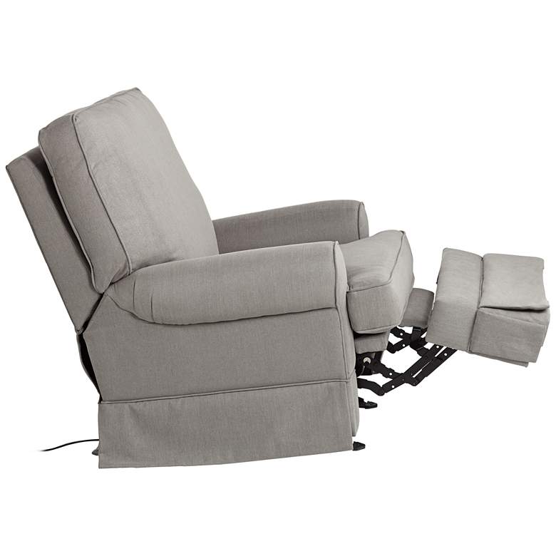 Image 6 Peyton Slate Gray Glider Recliner Chair with USB Port more views