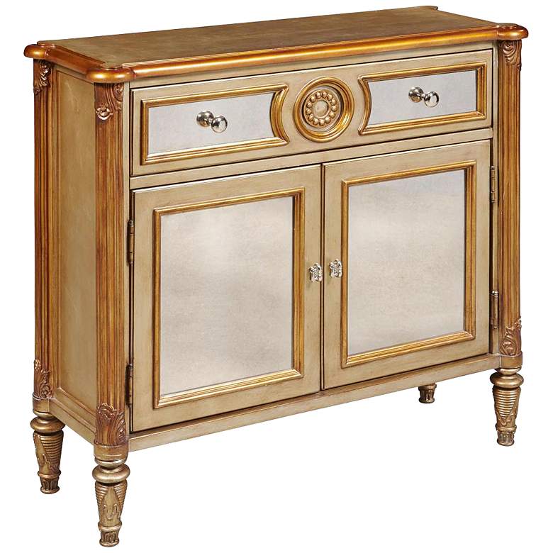 Image 1 PFC Accents Savoy Gold and Mirrored 2-Door Hall Chest