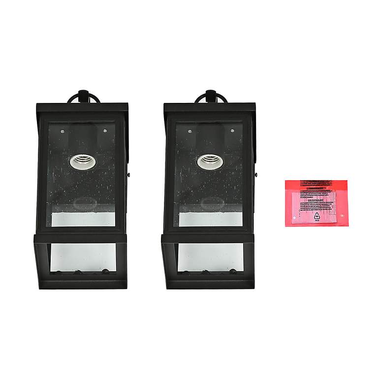 Image 2 Phalaenopsis 12" High Black Outdoor Wall Lights Set of 2 more views