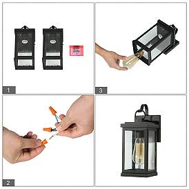 Image5 of Phalaenopsis 12" High Black Outdoor Wall Lights Set of 2 more views