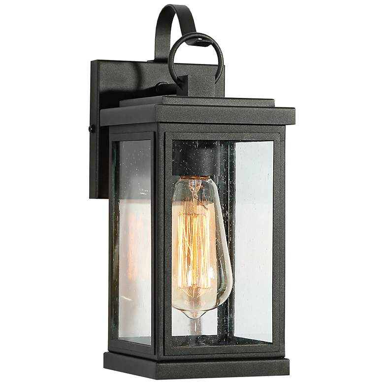 Image 1 Phalaenopsis 12" High Textured Black Outdoor Wall Light