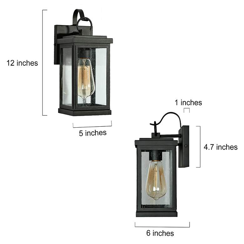 Image 6 Phalaenopsis 12" High Textured Black Outdoor Wall Light more views