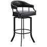 1_Pharaoh 26" Black Faux Leather Swivel Counter Stool