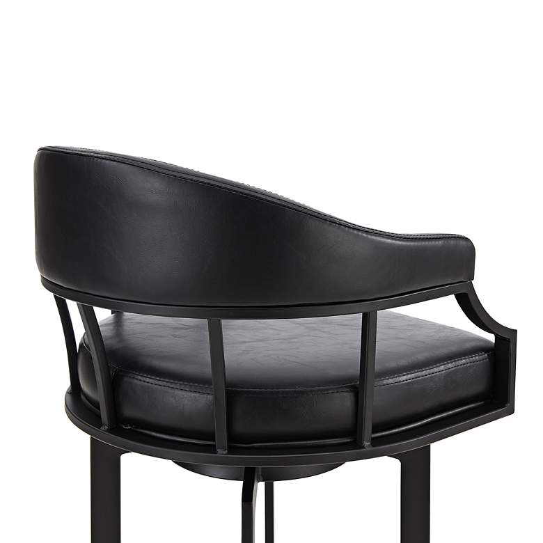 Image 4 Pharaoh 26" Black Faux Leather Swivel Counter Stool more views