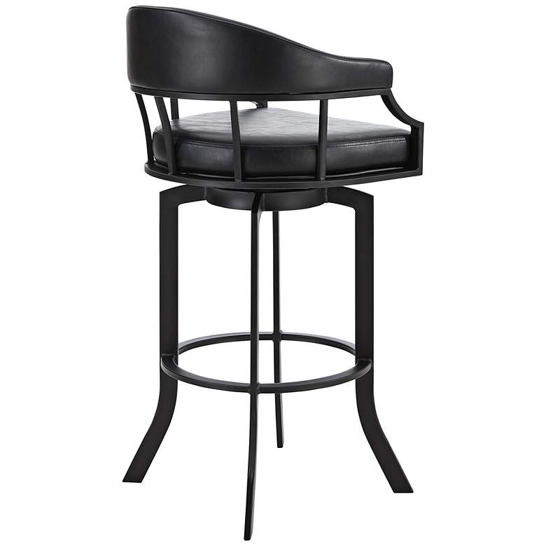 Image 6 Pharaoh 26" Black Faux Leather Swivel Counter Stool more views