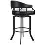 6_Pharaoh 26" Black Faux Leather Swivel Counter Stool more views