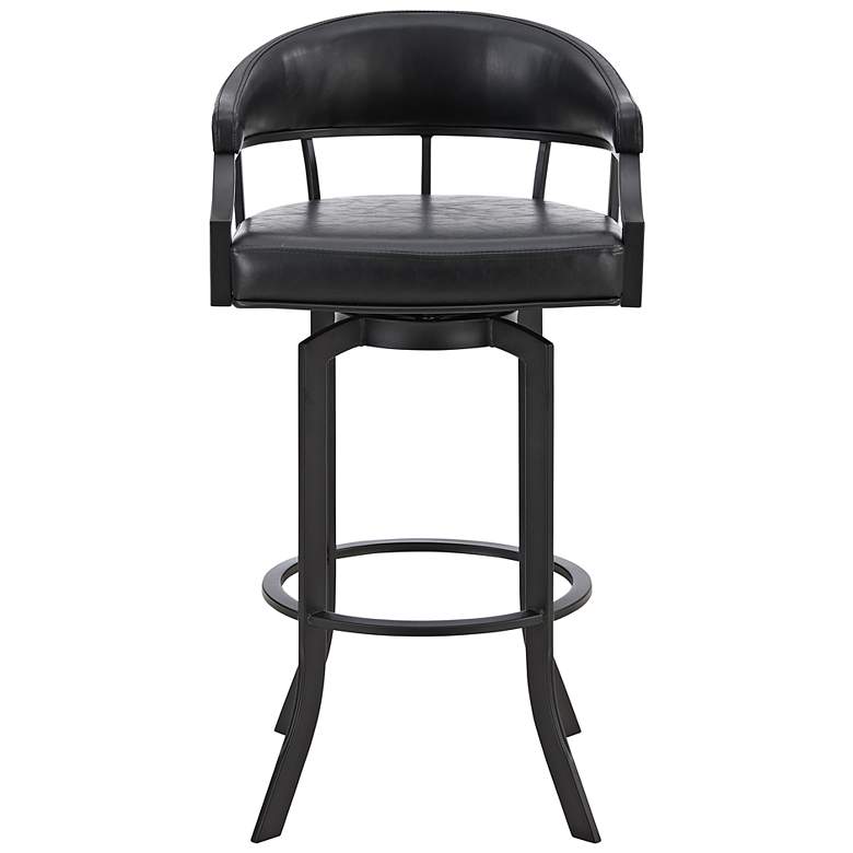 Image 7 Pharaoh 26" Black Faux Leather Swivel Counter Stool more views