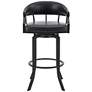 7_Pharaoh 26" Black Faux Leather Swivel Counter Stool more views
