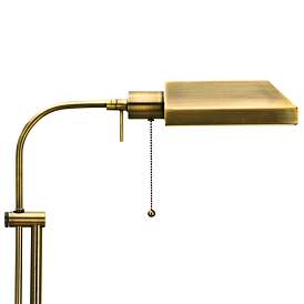 Image3 of Pharmacy Style Antique Brass Finish Metal Adjustable Floor Lamp more views