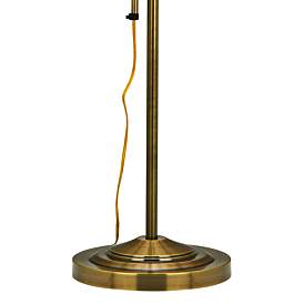 Image4 of Pharmacy Style Antique Brass Finish Metal Adjustable Floor Lamp more views