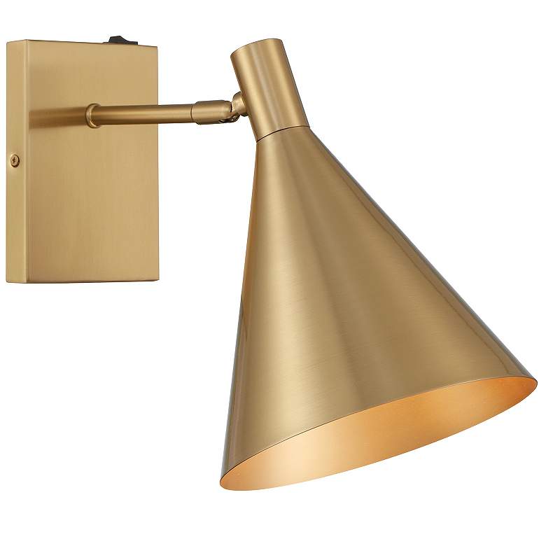 Image 1 Pharos 1-Light Adjustable Wall Sconce in Noble Brass by Breegan Jane