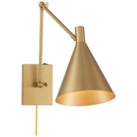 Image1 of Pharos 1-Light Adjustable Wall Sconce in Noble Brass by Breegan Jane