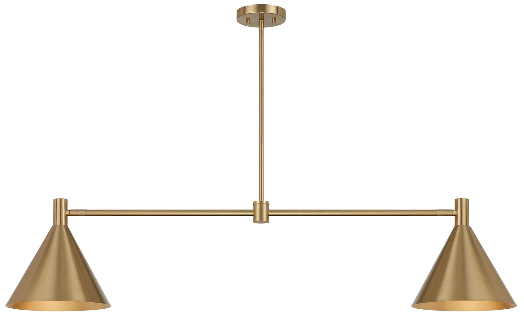 Pharos 2-Light Linear Chandelier in Noble Brass by Breegan Jane