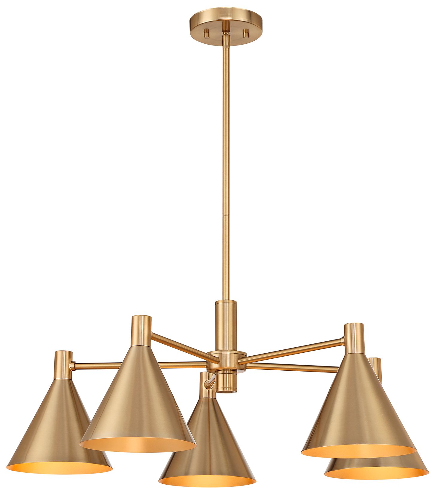 Image 5 Pharos 5-Light Chandelier in Noble Brass by Breegan Jane more views
