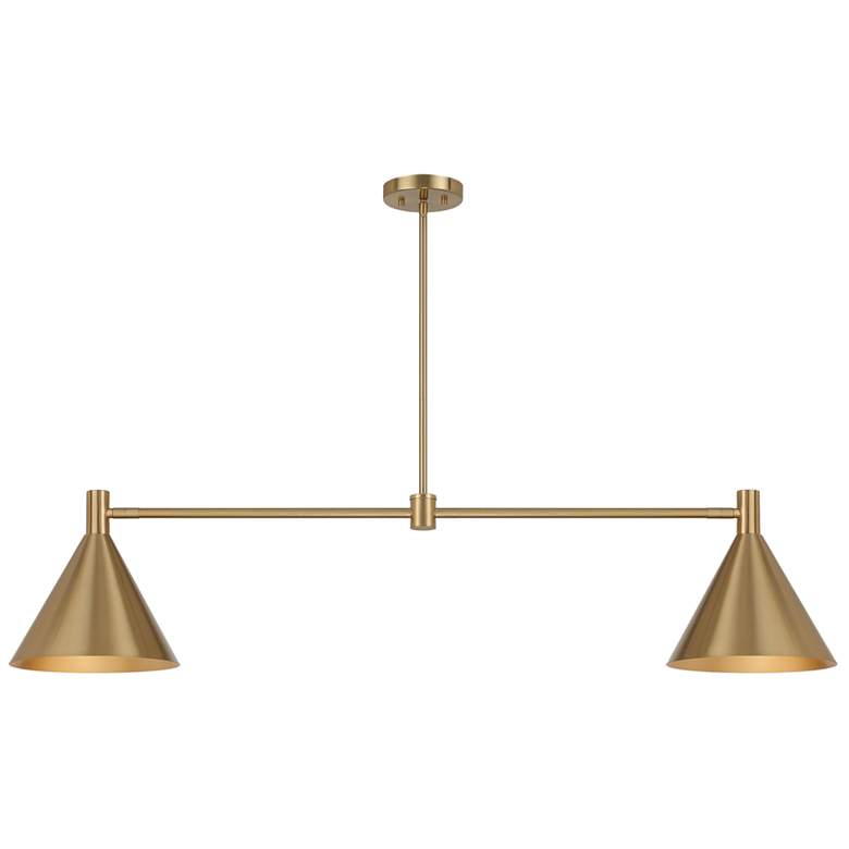 Image 1 Pharos 50" Wide Noble Brass 2-Light Linear Chandelier