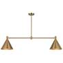 1_Pharos 50" Wide Noble Brass 2-Light Linear Chandelier