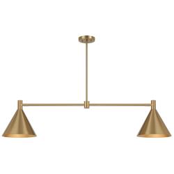 Pharos 50" Wide Noble Brass 2-Light Linear Chandelier