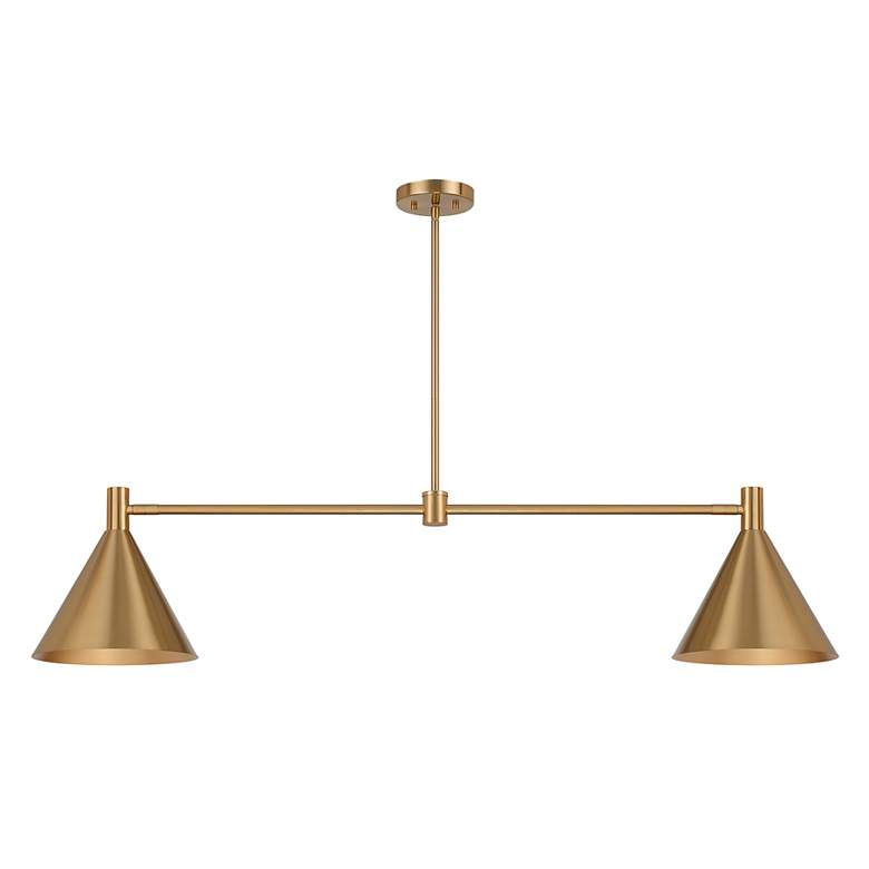 Image 2 Pharos 50" Wide Noble Brass 2-Light Linear Chandelier more views