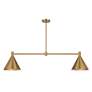2_Pharos 50" Wide Noble Brass 2-Light Linear Chandelier more views