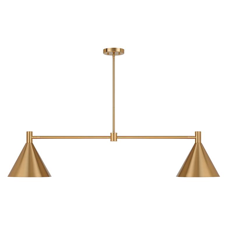 Image 3 Pharos 50" Wide Noble Brass 2-Light Linear Chandelier more views