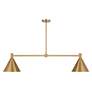 3_Pharos 50" Wide Noble Brass 2-Light Linear Chandelier more views