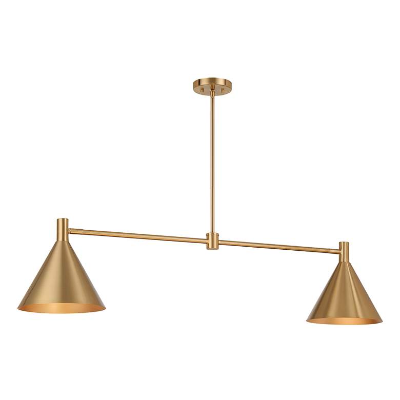 Image 4 Pharos 50" Wide Noble Brass 2-Light Linear Chandelier more views