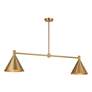 4_Pharos 50" Wide Noble Brass 2-Light Linear Chandelier more views