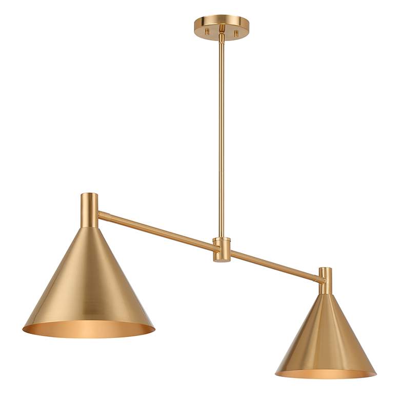 Image 5 Pharos 50" Wide Noble Brass 2-Light Linear Chandelier more views