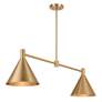 5_Pharos 50" Wide Noble Brass 2-Light Linear Chandelier more views