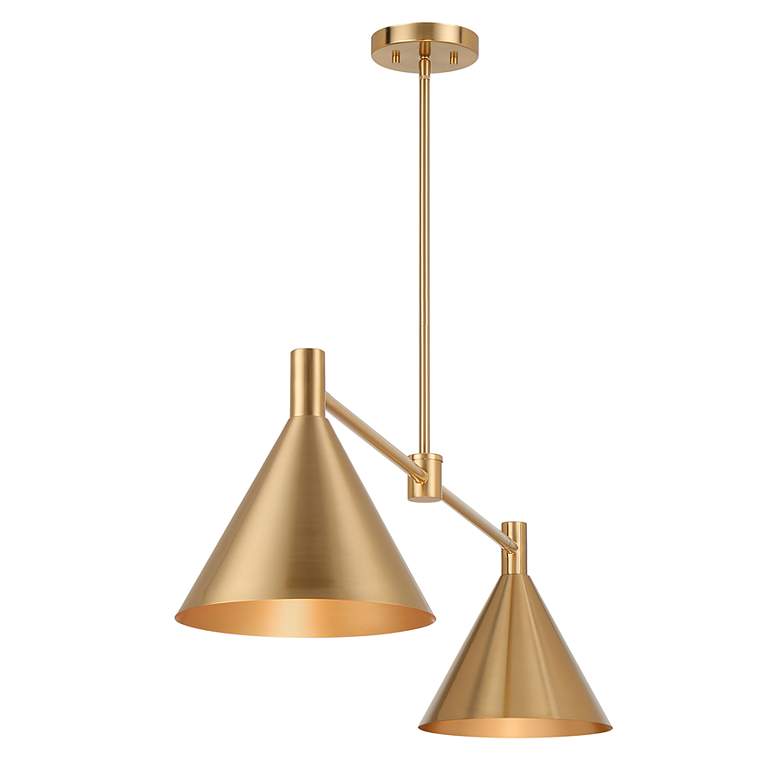 Image 6 Pharos 50" Wide Noble Brass 2-Light Linear Chandelier more views