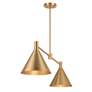 6_Pharos 50" Wide Noble Brass 2-Light Linear Chandelier more views