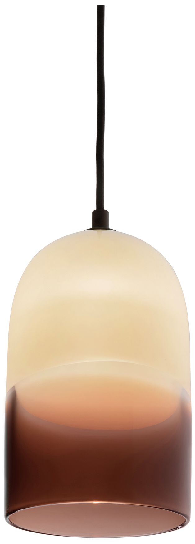 Pharos 6.5" Black 3500K LED Pendant With Ivory And Tea Glass Shade