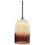Pharos 6 1/2"W Black Ivory Tea Glass 3000K LED Mini Pendant