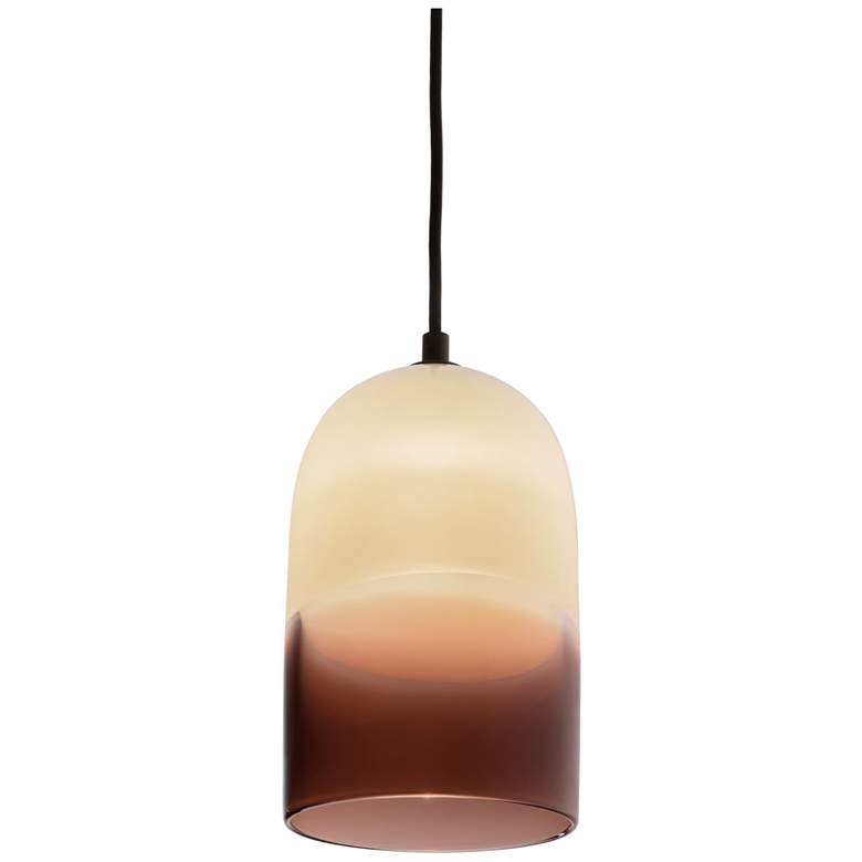 Image 1 Pharos 6 1/2"W Black Ivory Tea Glass 3500K LED Mini Pendant