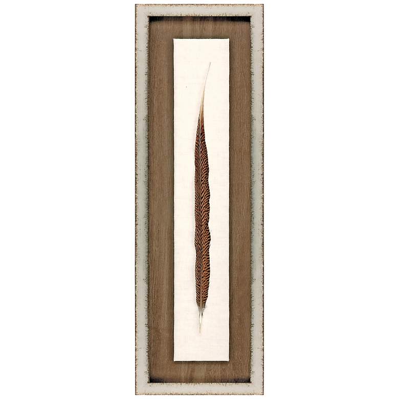 Image 1 Pheasant Feather 30 inch Wide Framed Wall Art
