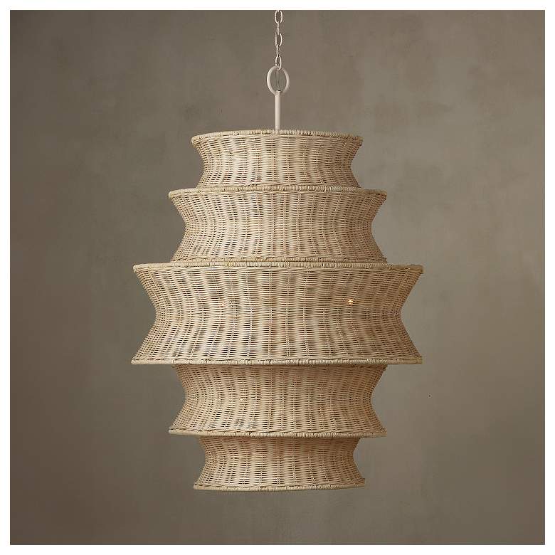 Image 1 Phebe Large Rattan Chandelier