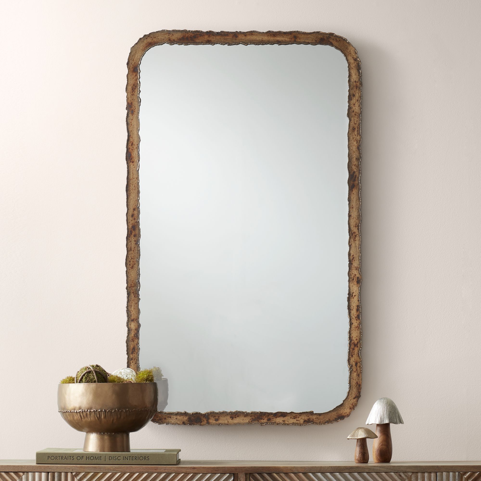 Phelan Oxidized Bronze 24" x 40" Rectangular Mirrors Set of 2