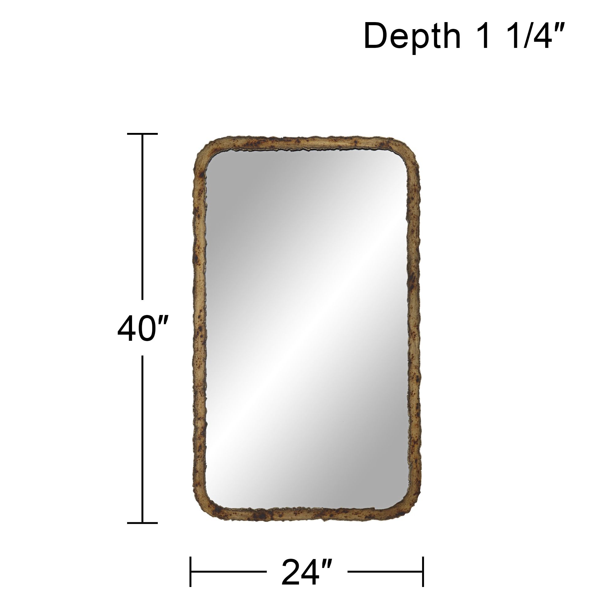 Phelan Oxidized Bronze 24" x 40" Rectangular Mirrors Set of 2