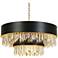 Phesonlaxy 31 1/2" Wide Matte Black and Gold Leaf Chandelier