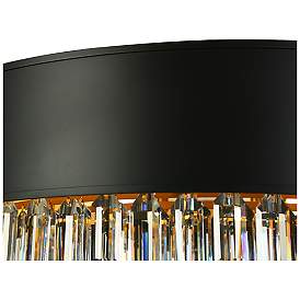 Image2 of Phesonlaxy 31 1/2" Wide Matte Black and Gold Leaf Chandelier more views