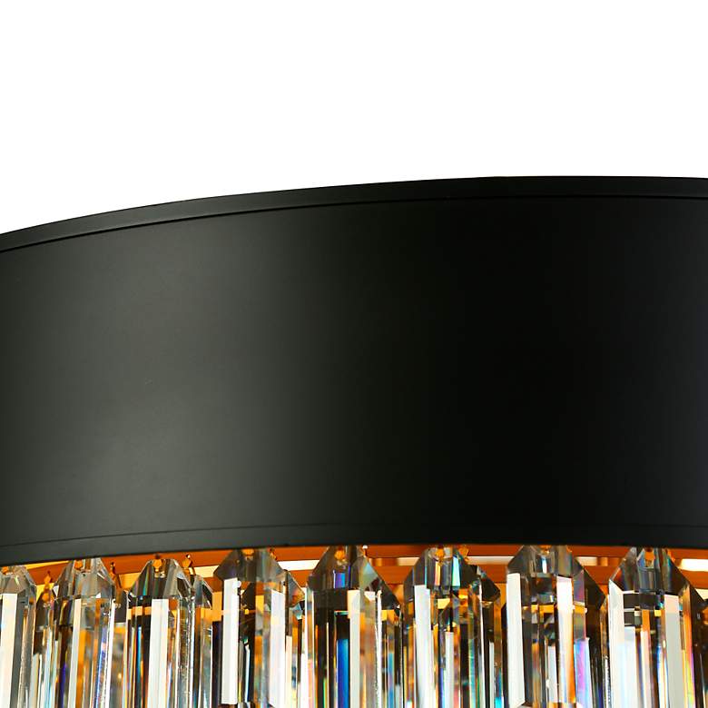 Image 2 Phesonlaxy 31 1/2" Wide Matte Black and Gold Leaf Chandelier more views