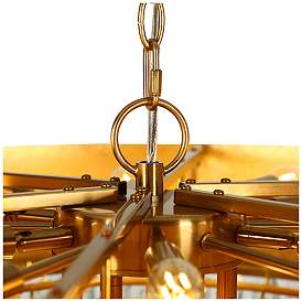 Image4 of Phesonlaxy 31 1/2" Wide Matte Black and Gold Leaf Chandelier more views