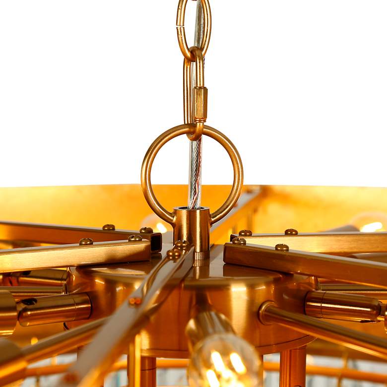 Image 4 Phesonlaxy 31 1/2" Wide Matte Black and Gold Leaf Chandelier more views