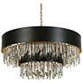 5_Phesonlaxy 31 1/2" Wide Matte Black and Gold Leaf Chandelier more views