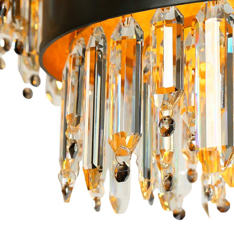Image 6 Phesonlaxy 31 1/2" Wide Matte Black and Gold Leaf Chandelier more views