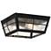 Phia 12" Wide Matte Black Seeded Glass Outdoor Ceiling Light