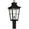 Phia 19 1/2" High Black and Seeded Glass Outdoor Post Light