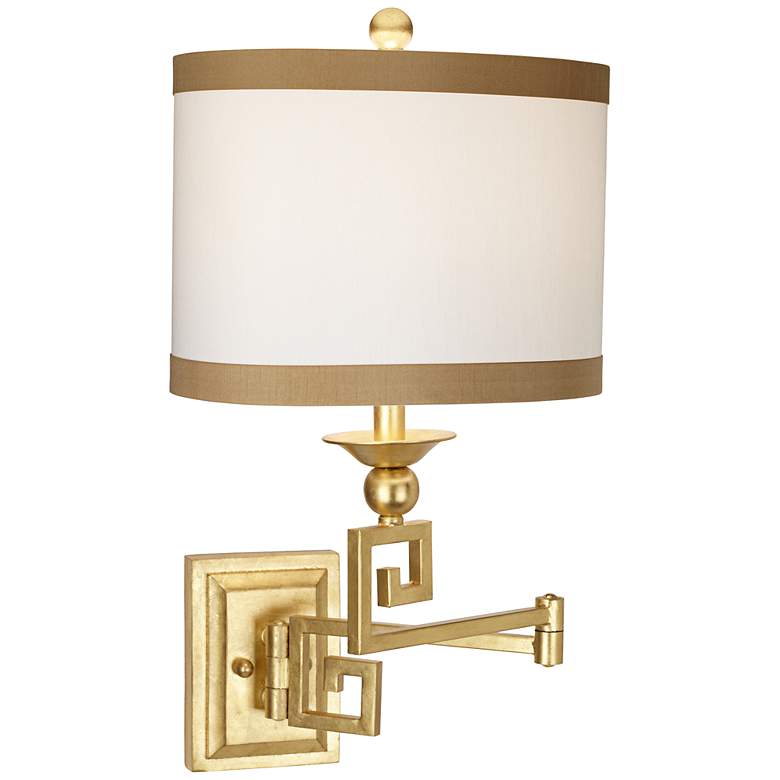 Image 1 Phila 23 inch High Gold Leaf Swing Arm Wall Lamp