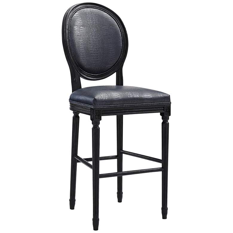 Image 1 Philip 29 3/4 inch Gray Croc Eco Leather Upholstered Barstool